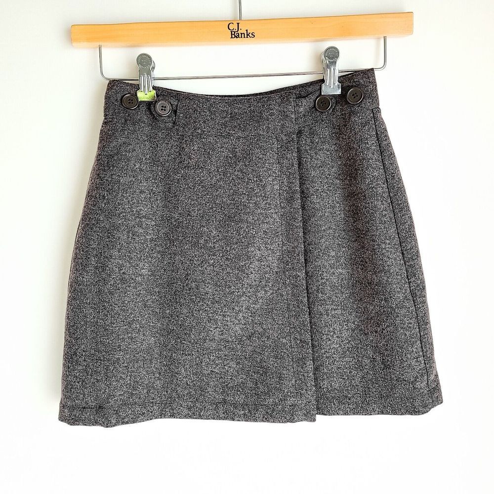 Brooklyn Industries Wrap Skirt Womens XS Brown-ish/Gray